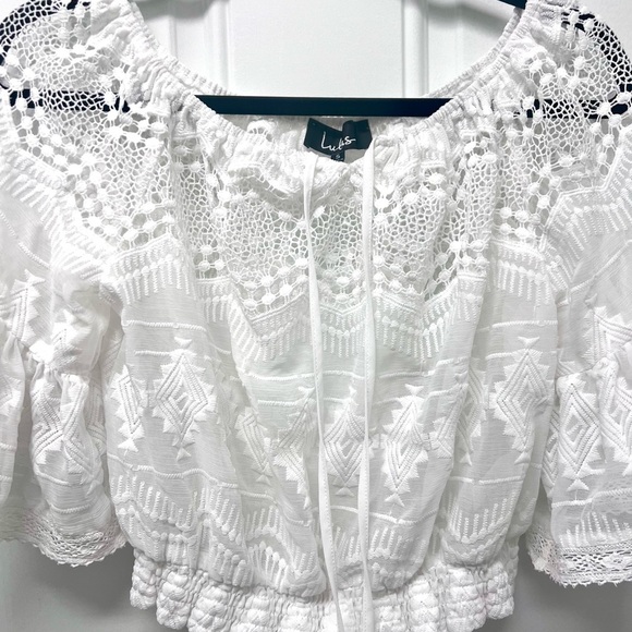 Lulu's White Lace Blouse - Picture 7 of 10